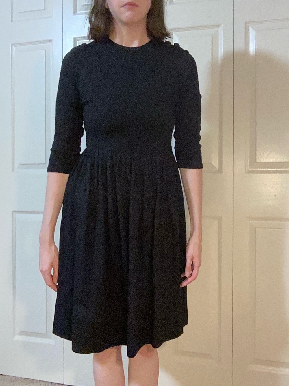 Vintage 60s Black Wool Dress